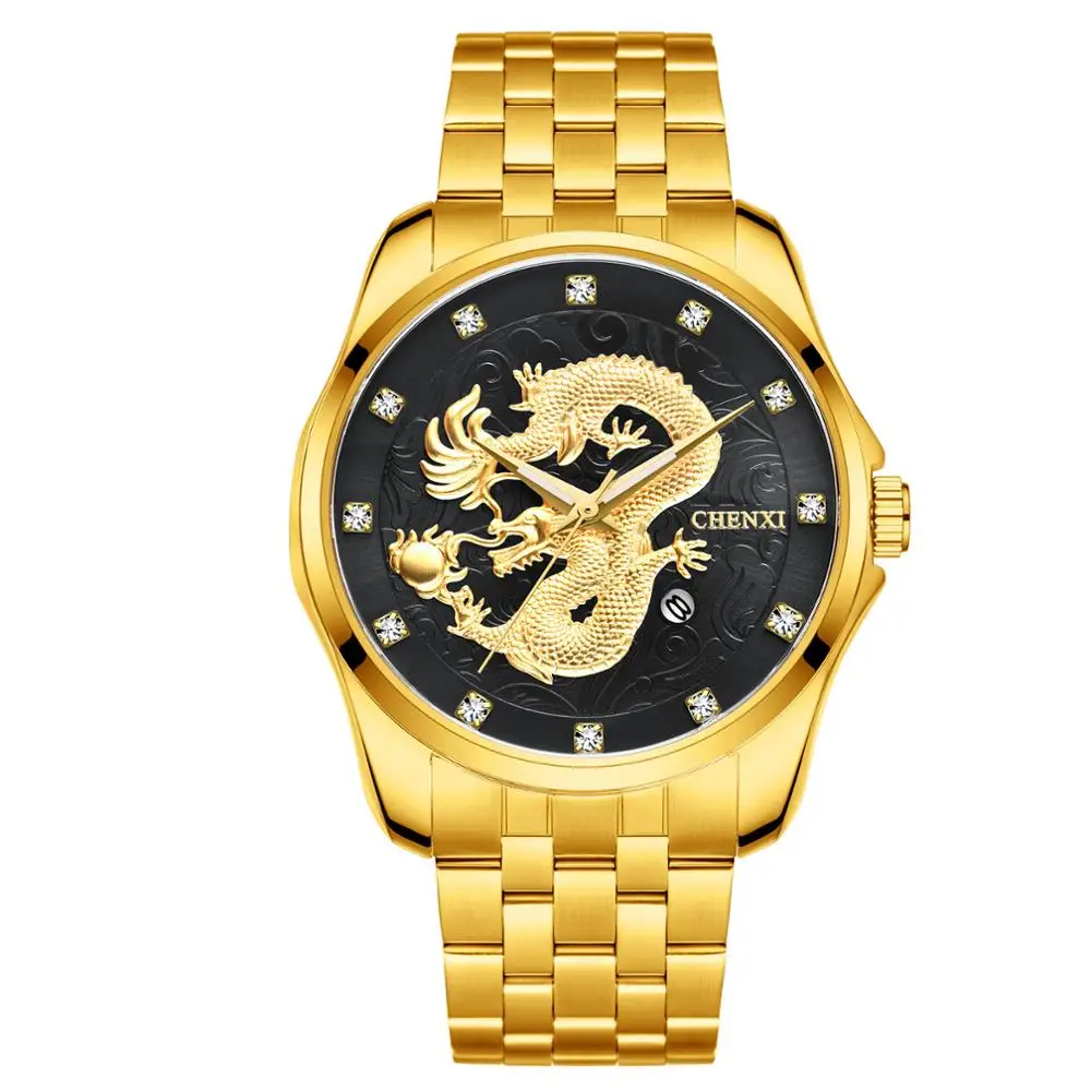 

TurnFinger The New Dragon Totem Embossed Fashion Luminous Waterproof And Scratch Resistant Men's Classic Business Quartz Watch