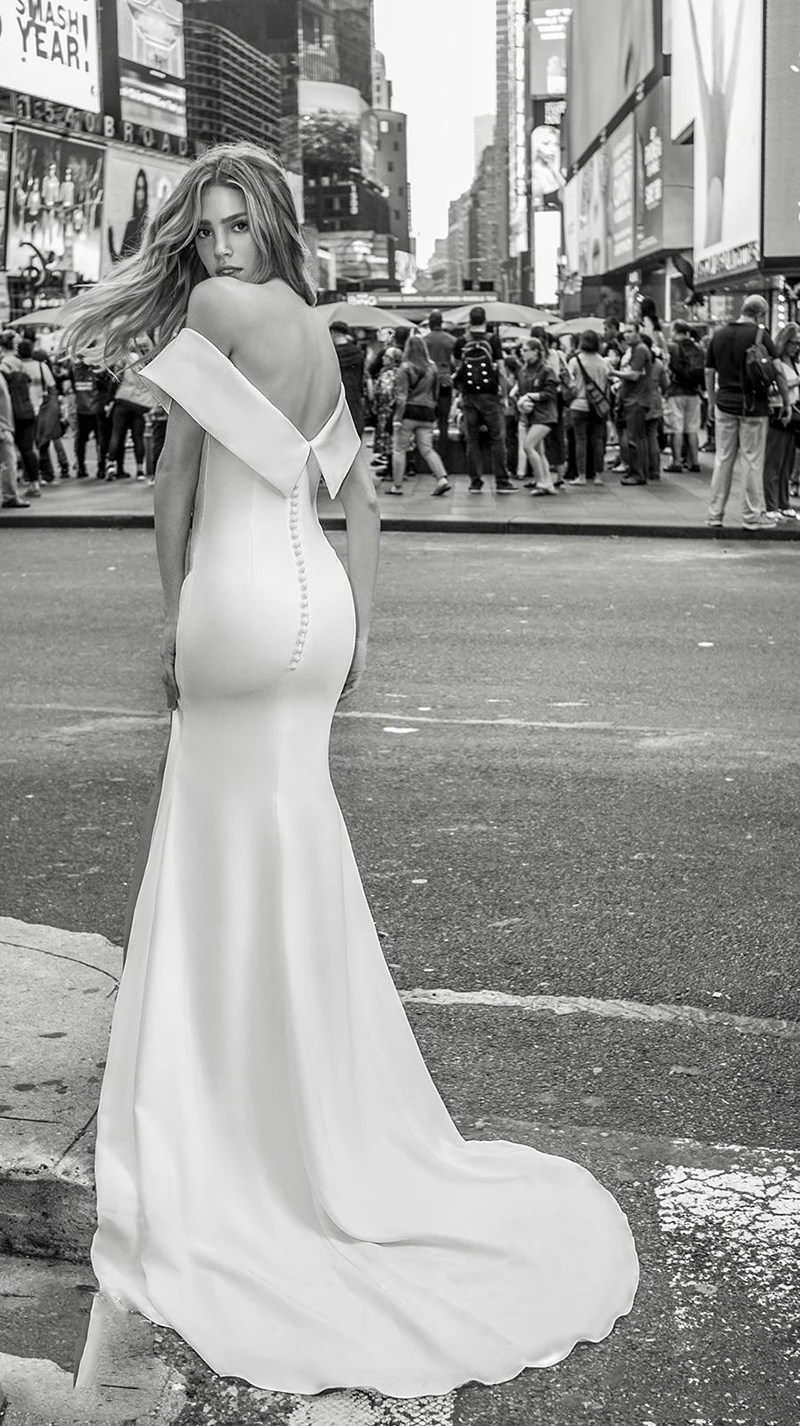 Verngo свадебное платье русалки пикантные с разрезом сбоку элегантное платье для брачной церемонии платье невесты простое свадебное платье-Русалка Vestido De Casamento