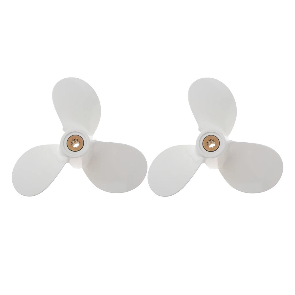 

MagiDeal 2pcs MARINE YACHT PROPELLER 4-5-6HP 3 BLADE PROP FOR YAMAHA 7 1/2X7-BA