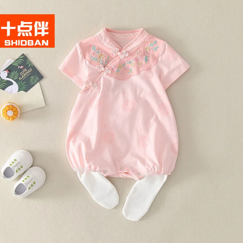 

Clothes Baby Infant 3-6 Month Summer Wear for Women Crawling Clothes Cheongsam Chinese-style Non-Princess Newborns Sleeveless