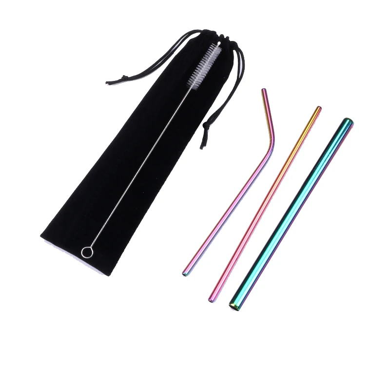 4pcs colorful Нержавеющая сталь питьевой соломы Портативный Телескопическая Солома для путешествий многоразовый складной стакан соломы с чехлом кисти Бар Инструмент - Цвет: 4pcs colorful