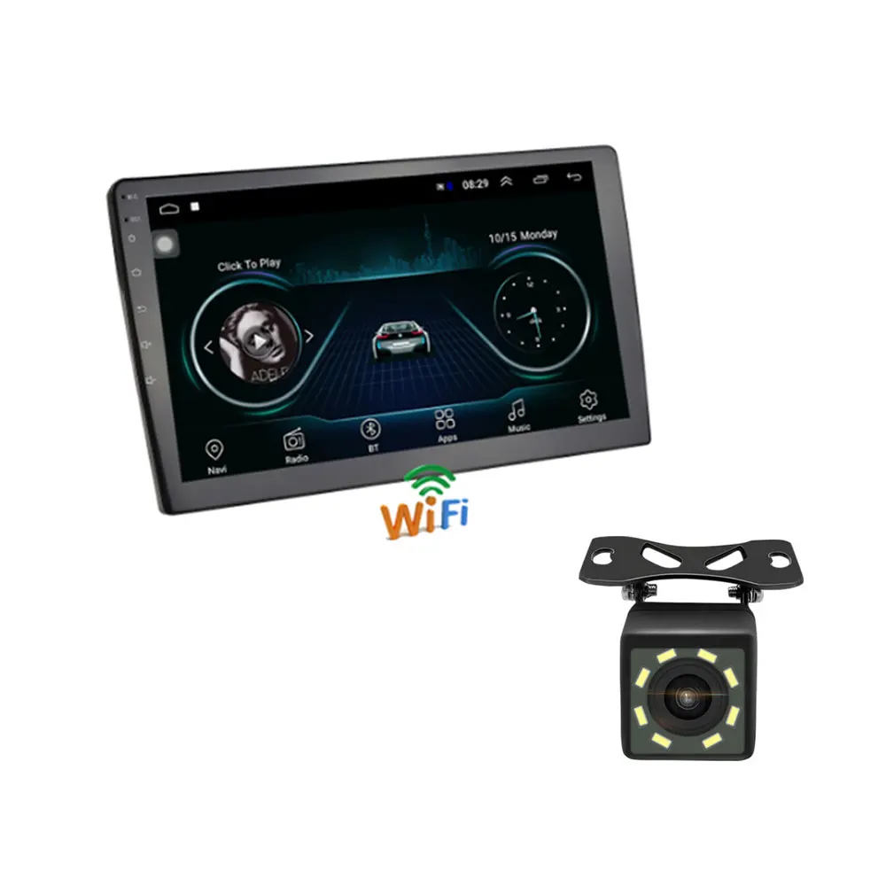 1G 16G 8LED Light 10," Автомобильный мультимедийный плеер 2 din Android автомобильный стерео радио Bluetooth wifi Аудио Mirrorlink MP5 плеер с задней камерой - Цвет: 1G 16G 8LED Light