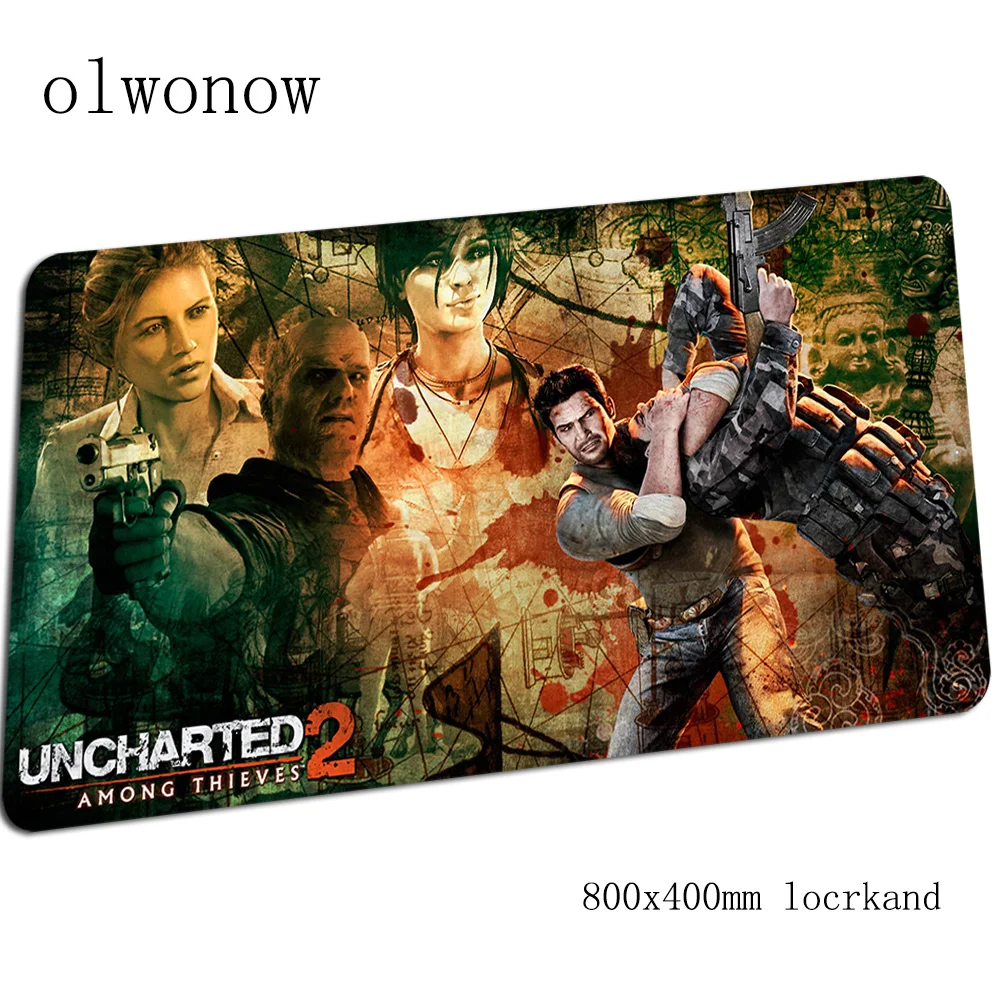 Uncharted коврик для мыши шикарное 80x40 см игровой коврик для мыши Коврик для нетбука Профессиональный; яркие платья с padmouse pc gamer коврики геймпад - Цвет: Size 800x400x2mm