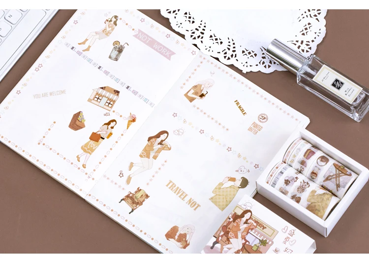 10 компл./лот мультфильм лента Washi DIY япония бумага первая встреча серии декоративная клейкая лента малярная лента наклейки