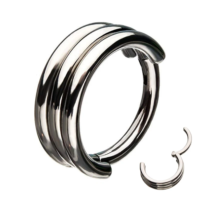 Многоформенные 16 г кольца для носа Перегородка Спираль пирсинг для пупка 8 мм сталь красочное кольцо для пирсинга ноздри сегмент Украшения для тела - Окраска металла: 2027-SR