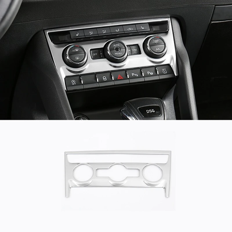 Car-Styling-Accessory-Air-Condition-Knob-Switch-Panel-Cover-Frame-Sticker-Strips-Stainless-Steel-For-Skoda