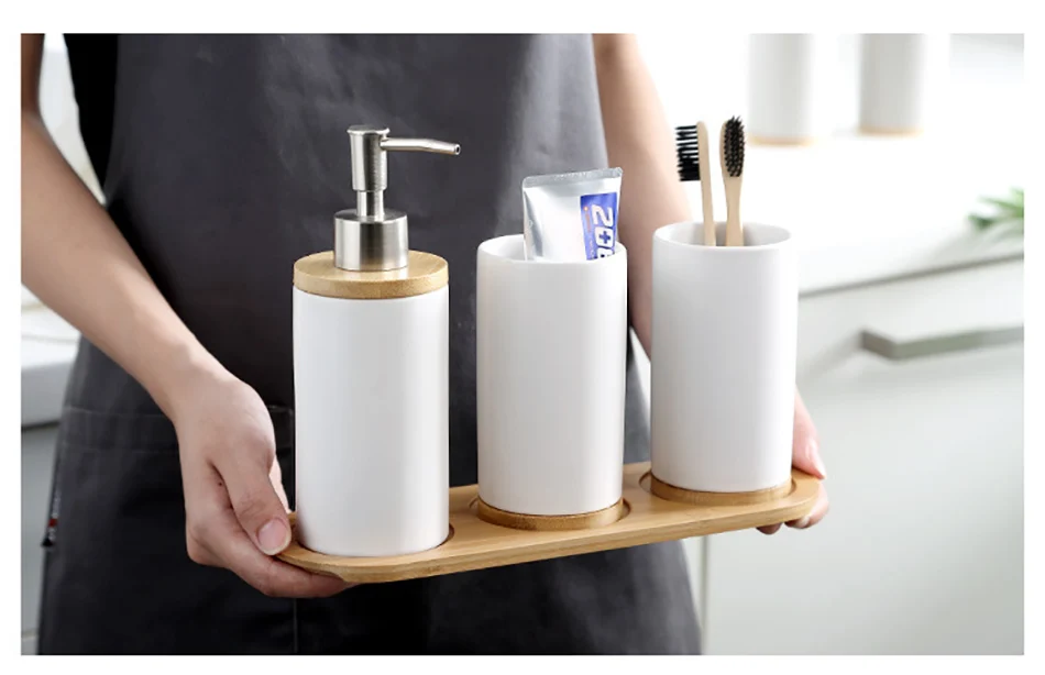 BAISPO керамические аксессуары для ванной набор Домашние средства для мойки дозатор мыла/держатель зубной щетки/стакан для ванной кухни