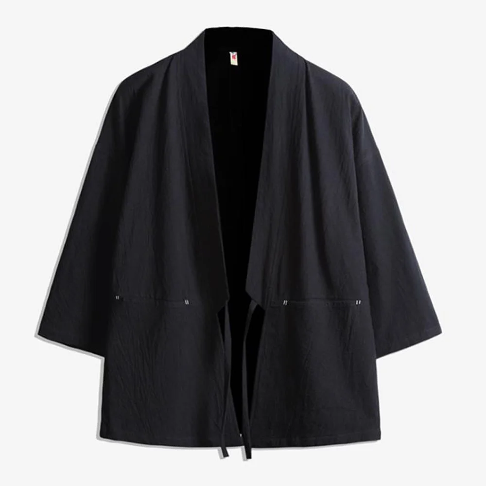 Мужское кимоно костюм самурая уличная одежда большие размеры Haori азиатская Yukata