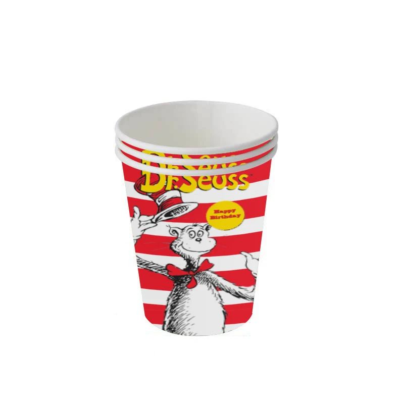 Dr. Seuss День Рождения украшения для баннеров Grinch тема сувениры бумажные чашки
