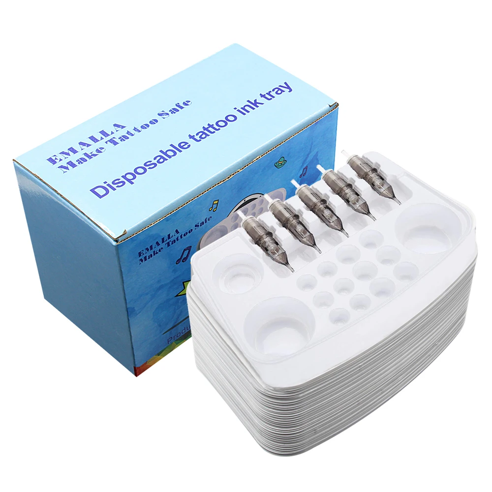 30pcs Disposable Plastic Tattoo Cartridge Needles Holder Bracket Container Ink Cups Pigment Rack Tray for Tattoo Accessories shower soapbar box self draining tray and holder for soapbar double layer soapbar box container holder sponge saver for