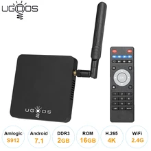 UGOOS AM3 Smart tv Box Amlogic S912 Восьмиядерный Android 7,1 tv Box 2 ГБ DDR3 16 Гб rom 4K медиаплеер Dual 2,4G/5G WiFi 1000M LAN