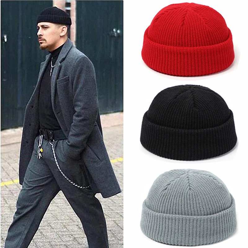 Knitted Beanie Hat Men Skullcap Women 