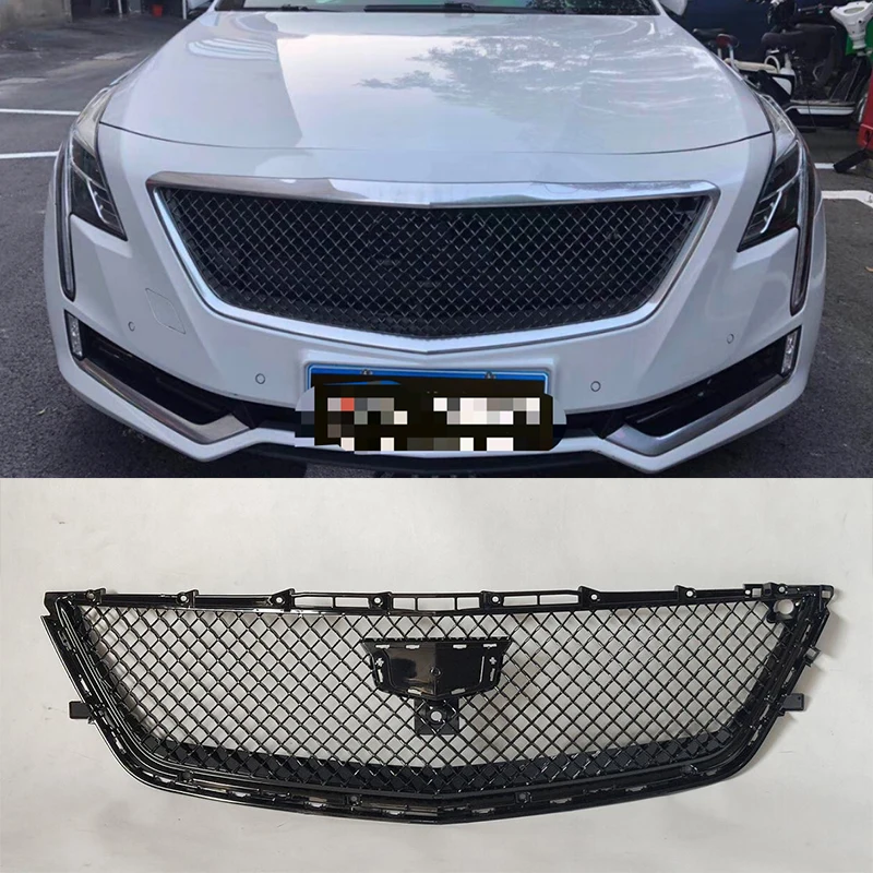 Cadillac ct6レースグリル2016-2017 vスタイルabsブラック