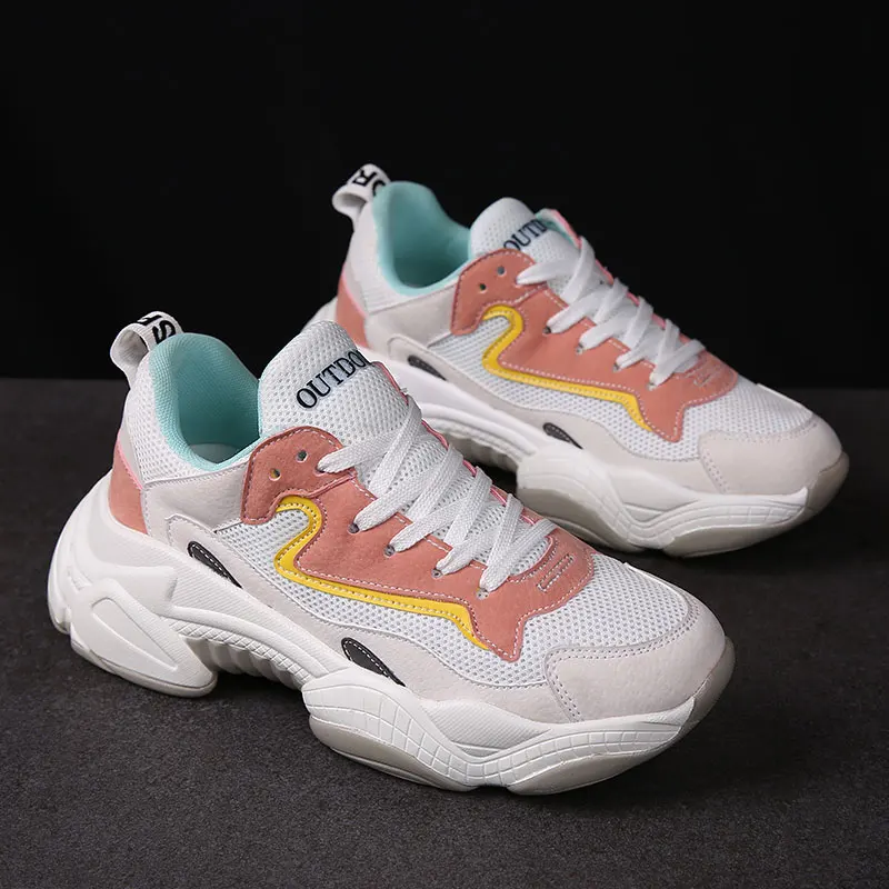 

Women Casual Shoes White Mesh Breathable Vulcanized Shoes Fashion Luxury Sneakers Zapatos De Mujer Shoes Woman Chaussures Femme