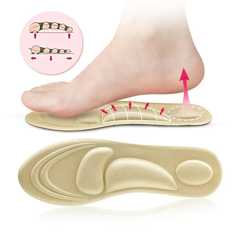 4D Memory Foam Orthopedic Insoles For Shoes Women Men Flat Feet Arch Support Massage Plantar Fasciitis Sports Pad | Обувь