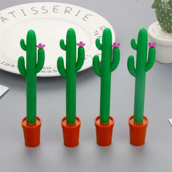 

1 Piece Lytwtw's Stationery Cute Kawaii Cactus Potted Plant Gel Pen Office School Supplies Novel Creative Gift Freebie