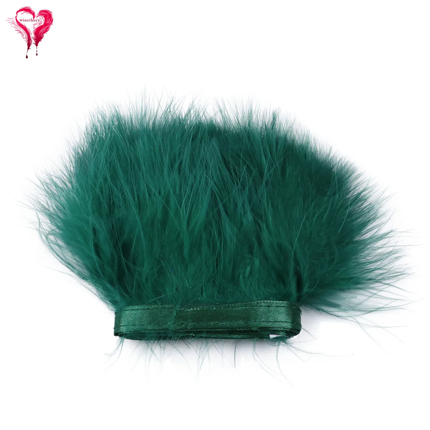 thumbnail image 1 of Cinta de encaje con plumas de marabú de pavo teñidas, suaves y esponjosas, de 1 metro, de 6 a 8 cm, para decoración de vestidos de fiesta y prendas de vestir, 1 of 5