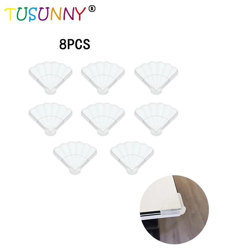 

TUSUNNY 8Pcs Child Baby Safety Silicone Protector Table Corner Edge Protection Cover Children Anticollision Edge & Guards