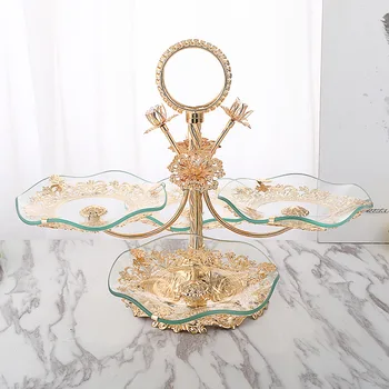 

Factory direct new light luxury style creative home living room hotel coffee table crystal fruit bowl European fruit bowl.