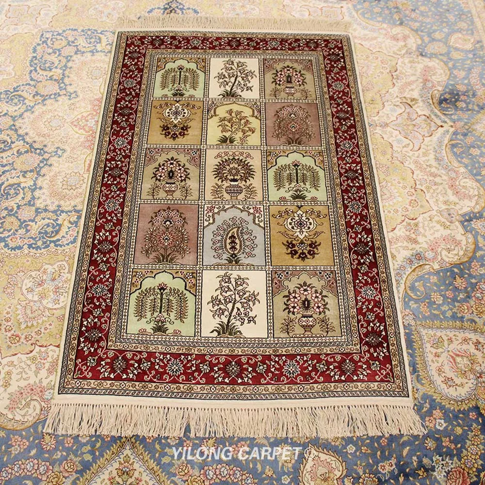 YILONG 2 5 'x 4' Qum персидский шелковый ковер ручной работы для гостиной спальни