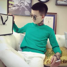 Осенний мужской свитер, сетчатый Красный мужской свитер, Корейская версия, свитер с длинными рукавами и v-образным вырезом