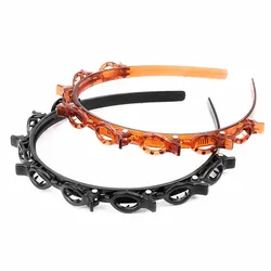 Fashion Double Layer Band Twist Plait Clip Front Hair Clips Double Layer Band Twist Plait Clip Braided Headband Hair Decor