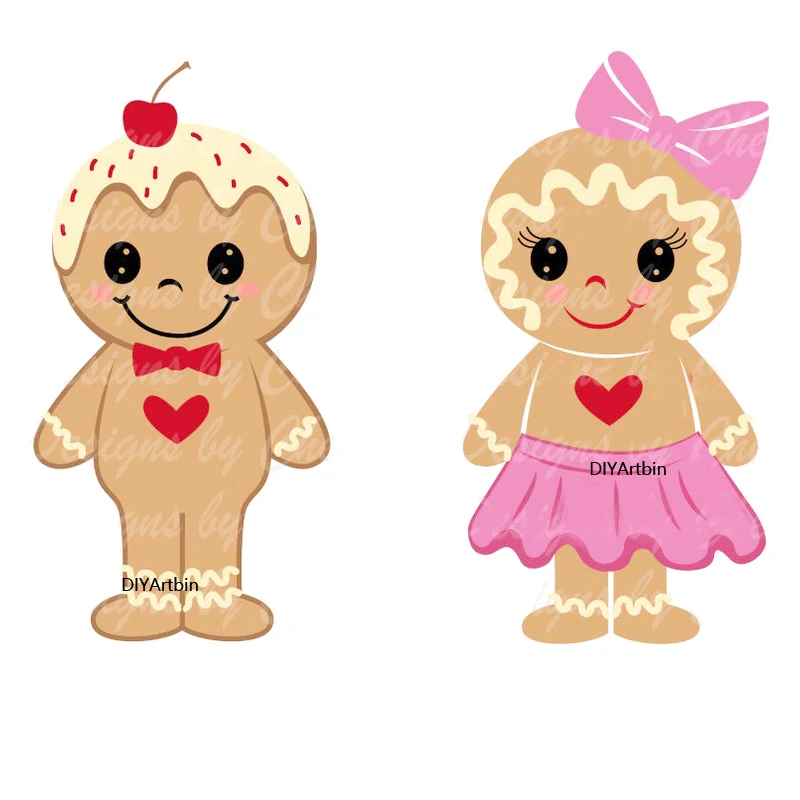 Gingerbread Girl And Boy New Design Christmas 2021 Metal Cutting Dies Layering Stencils For Card Making | Дом и сад
