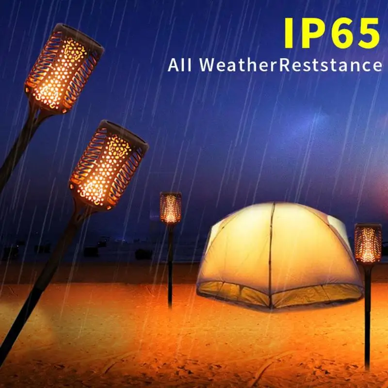 

Solar 99LED Flickering Flame Light Courtyard Torch Lamp Garden Decorative Lights Microcomputer Program Control Over Discharge