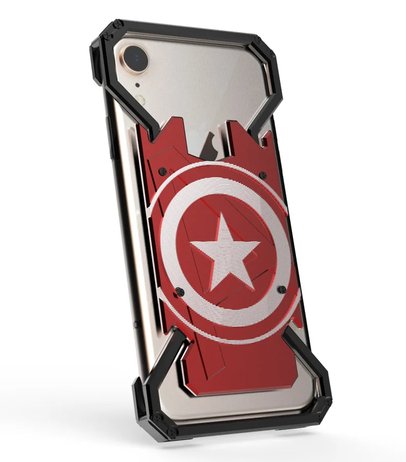 Marvel Капитан Америка алюминиевый сплав чехол для iPhone XSmax Xr XS X 8 7 Plus противоударный защитный бампер чехол для телефона Coque
