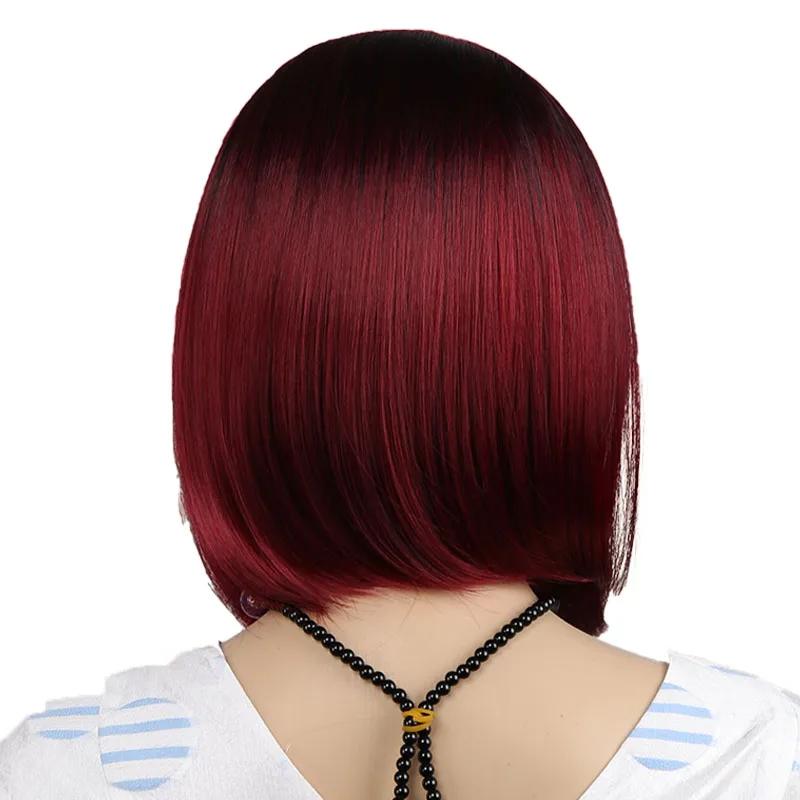 Amir прямые Ombre синтетические парики для черных женщин средней длины Синий purepl оранжевый парик высокая температура волокна косплей волос - Цвет: red