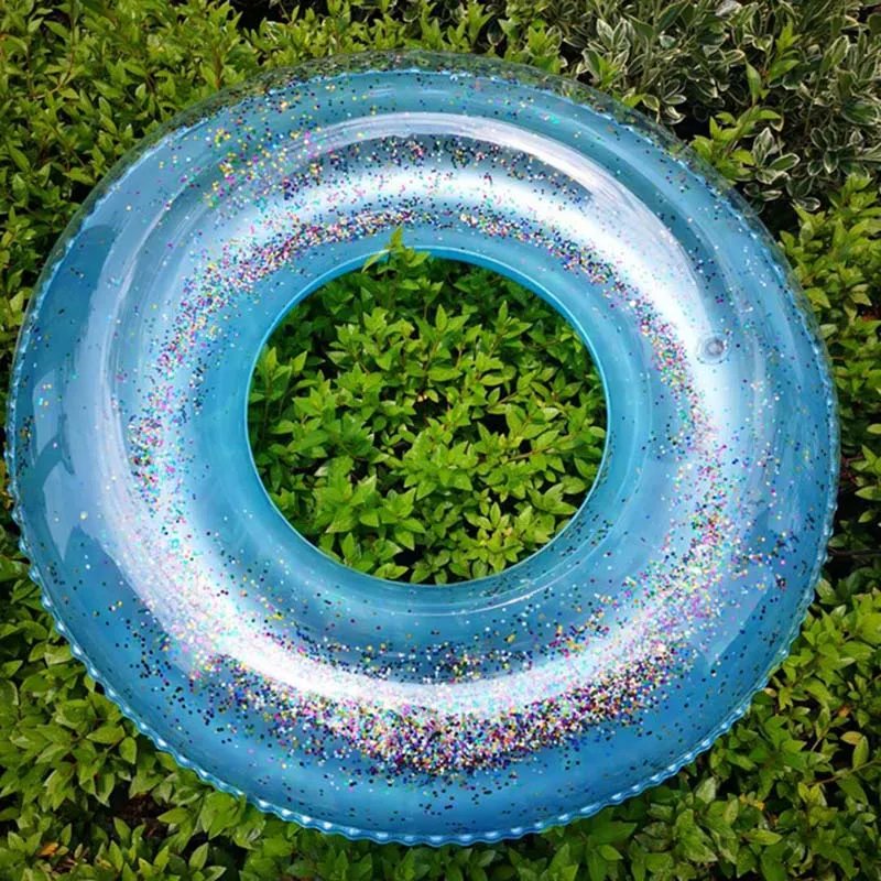 Горячая прозрачный надувной плавающий трубчатый Блестящий Плот круглый плавательный круг для летнего бассейна