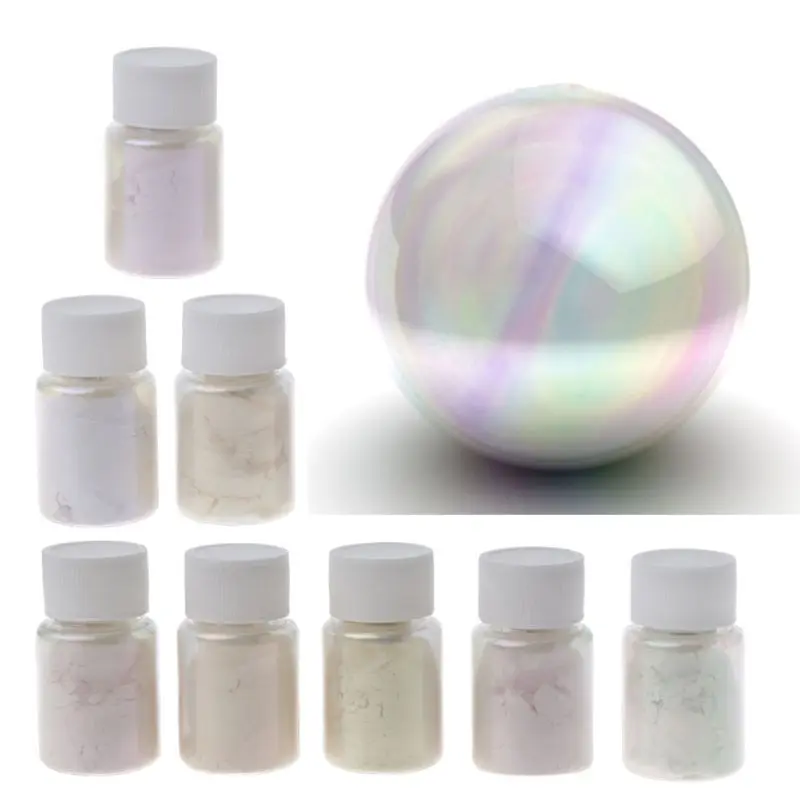 Color Shift Pearl Pigment Aurora Resin Pigment Mica Polarized Diamond Pearlescent Kit 8 Color Jewelry Making Tool DropSh