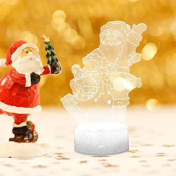 

Novelty Creative 3D LED Night Lights Illusion Night Lamp 3D Illusion Snowman Santa Claus Shape Home Decorative Light