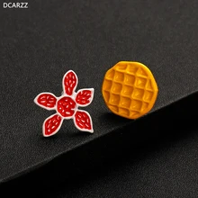 Серьги-гвоздики Eggo Waffles and Demogorgon, подарок для девочек, 11 маскарадный костюм, украшения для рождественской вечеринки