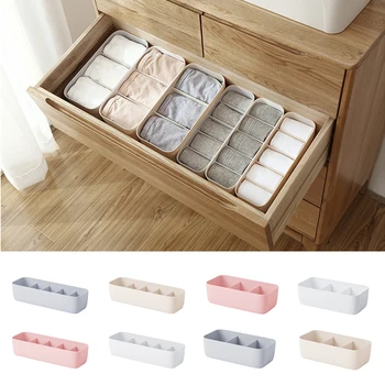 

Stackable Socks Storage Box Underwear Tie Drawer Organizer Plastic Drawer Finishing Box 5 Cells Home Storage