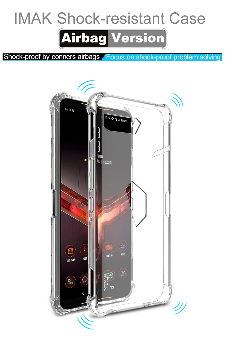 IMAK 360 Защитный TPU для Asus Rog Phone для удостоверения личности-2 Asus Rog Phone II с украшением в виде кристаллов чехол Прозрачный чехол для телефона чехол для Asus ROG Phone2 ZS660KL