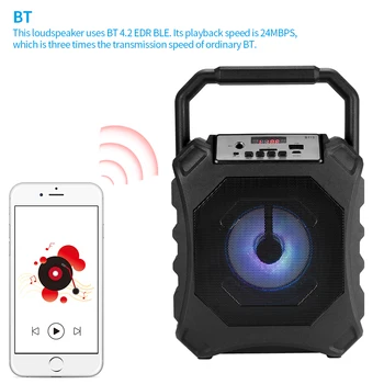 

Portable Speakers Karaoke Machine Outdoor Bluetooth Loudspeaker With Handheld Microphone Bluetooth Speaker Led Light Speaker