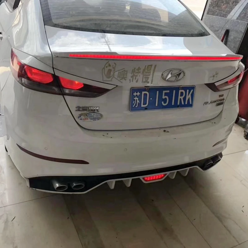 Для hyundai Elantra, спойлер, высокое качество, абс материал, заднее крыло, грунтовка, цветной задний светодиодный спойлер
