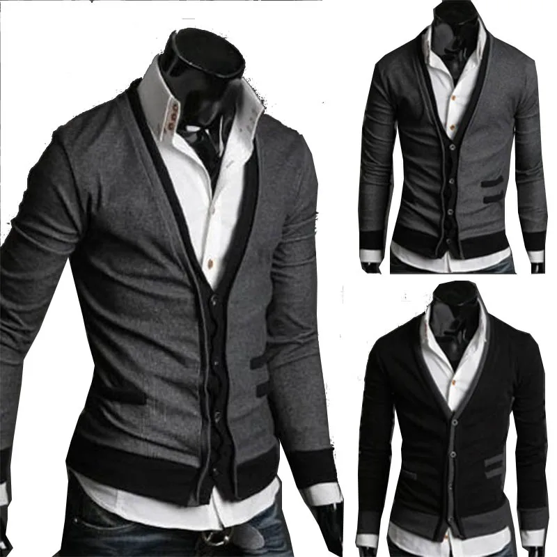 Nuevos suteres crdigan de hombre moda lana свитер punto cuello en V ropa marca ООН соло pecho| |
