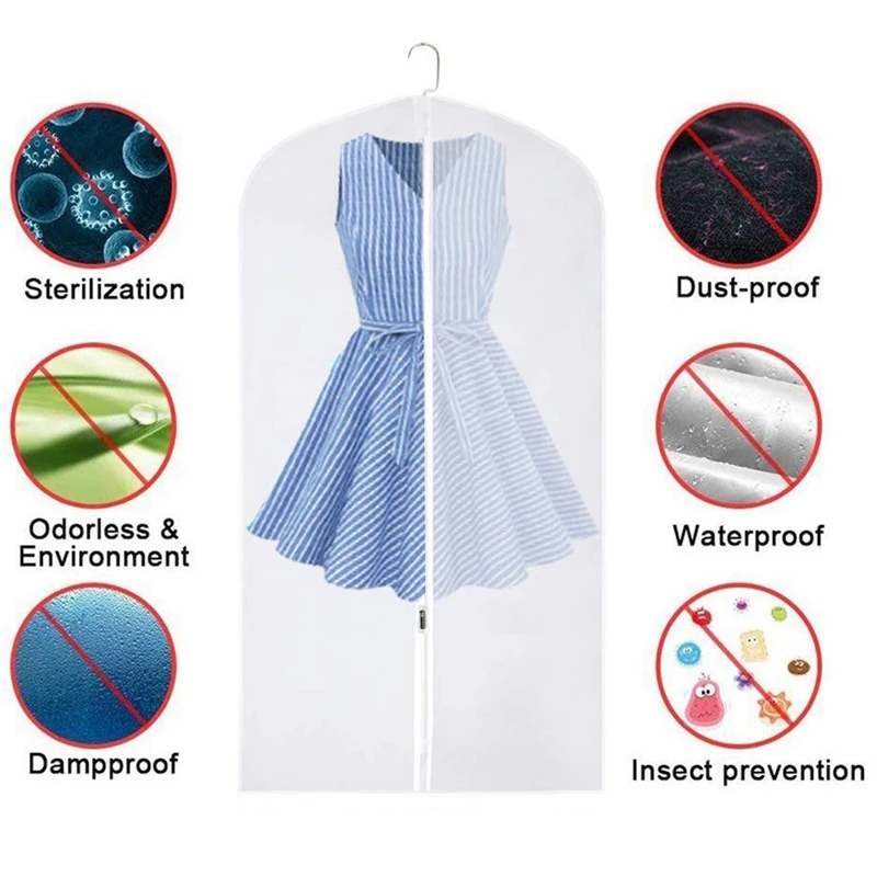 Сумки для одежды с защитой от моли, чехлы для одежды, прозрачные сумки для одежды 8 упаковок, висячие сумки для одежды, сумки для одежды для танцев для хранения или для