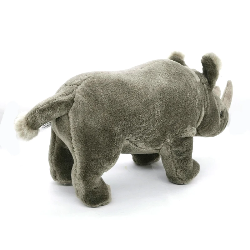 30 см длинная настоящая жизнь носорог плюшевые игрушки мягкие реалистичные африканские носороги игрушки реалистичные фигурки земляники животные мягкие игрушки подарки для детей