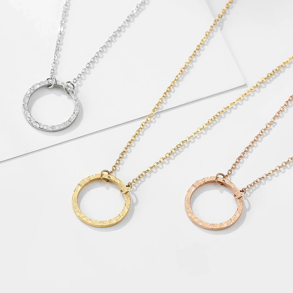 E-manco – collier de déclaration en acier inoxydable pour femmes, pendentif ras du cou, bijoux de mode