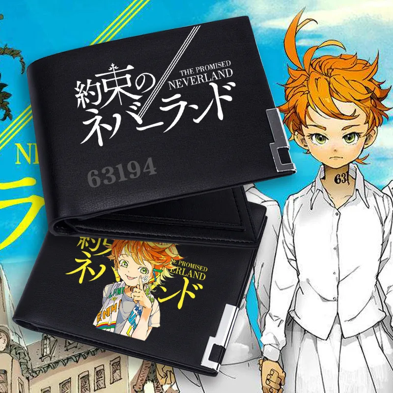 

Anime The Promised Neverland Printing Long Short Style Purse for Young Students Leather Men Female Money Clip Wallet 2019 New