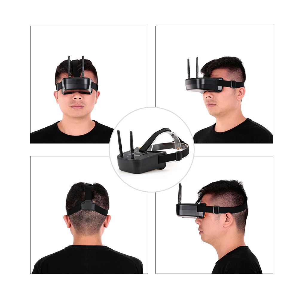 3 channel Dual Video camera CMOS 1000TVLfpv  camera with 5.8G 40CH Dual Antennas 3 Inch FPV Goggles Video Glasses Headset HD 6