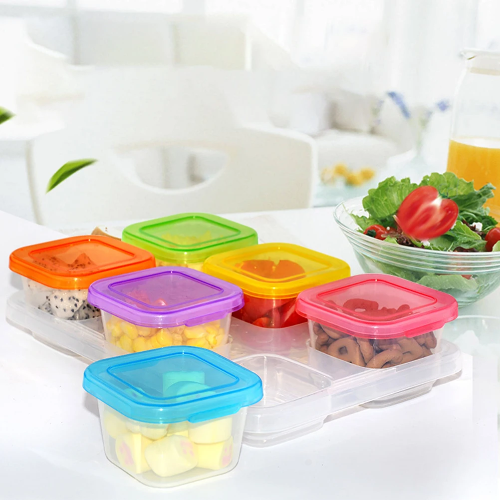 Baby Blocks Food Storage Containers 6 Grids Baby Food Freeze Container