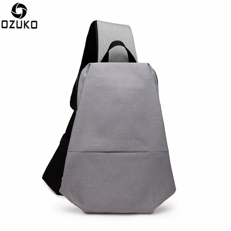 

Ozuko New Style Canvas Chest Bag Men Casual Cross-body Shoulder Bag Creative Multi-functional Men Chest Bag Wholesale