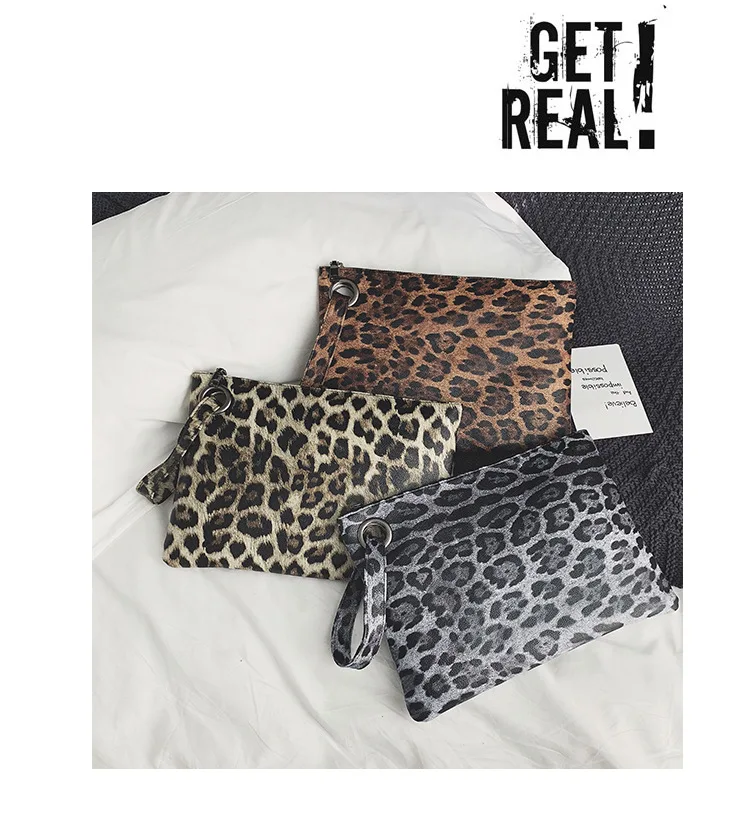 Casual Bags for Women Animal Print Leopard Clutch Female Fashion Design Leather Wallet Messenger Bag Ladies Elegant Handbag