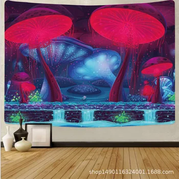 

Psychedelic Tapestry Eagle Mushroom Abstract Printing Home Wall Decoration Mandala Wall Hanging Multicolor Planet Wall Blanket