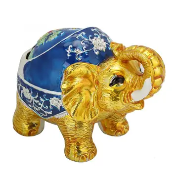

Creative Desktop Storage Box Ashtray Retro Style Elephant Shape Zinc Alloy Ashtray with Cover Office Living Room Decoration Gift