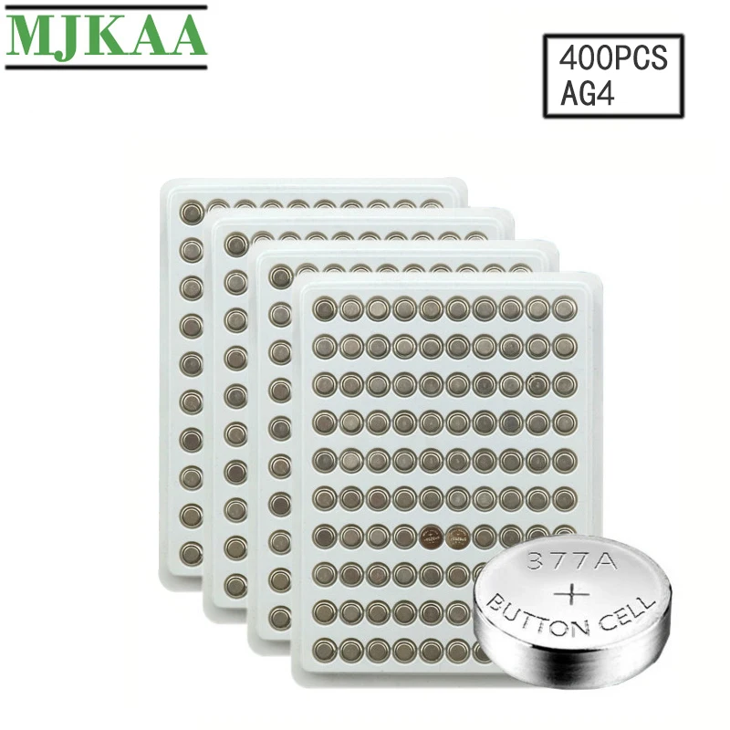 Щелочные батарейки типа Таблетка MJKAA 400 шт. AG4 377 LR626 SR626SW 1 55 в для игрушек часов |